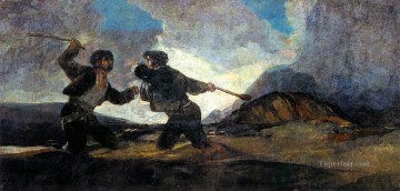 フランシスコ・ゴヤ Painting - 棍棒との戦い フランシスコ・デ・ゴヤ
